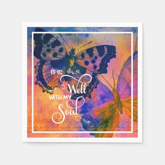 Butterflies It is well  Napkins (Front)