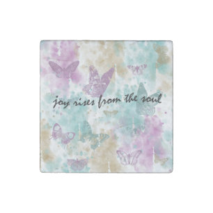Butterflies Joy Rises from the Soul Stone Magnet