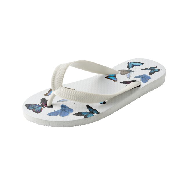 Butterflies Kid's Flip Flops (Angled)