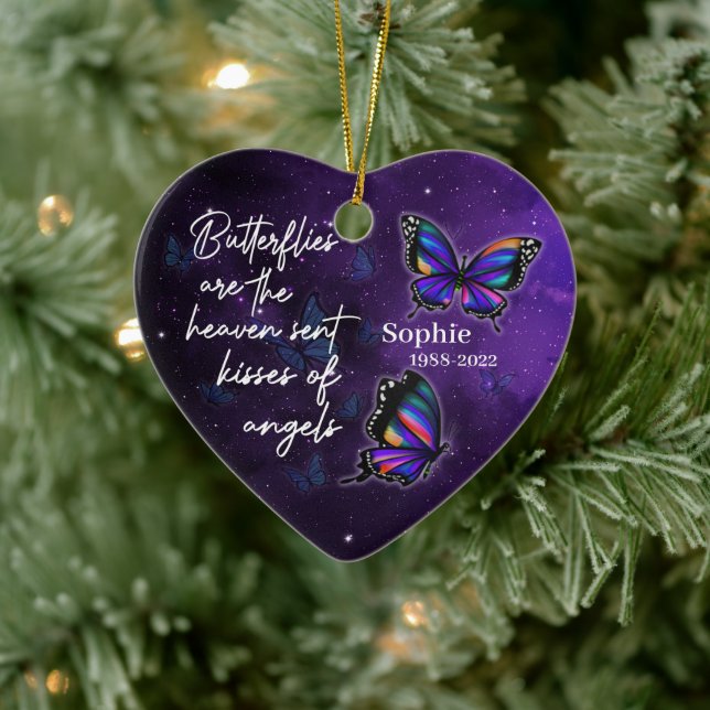 Butterflies kisses of angels - Personalized Cerami Ceramic Ornament (Tree)