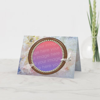 Butterflies, Lace and roses Photo Frame Card