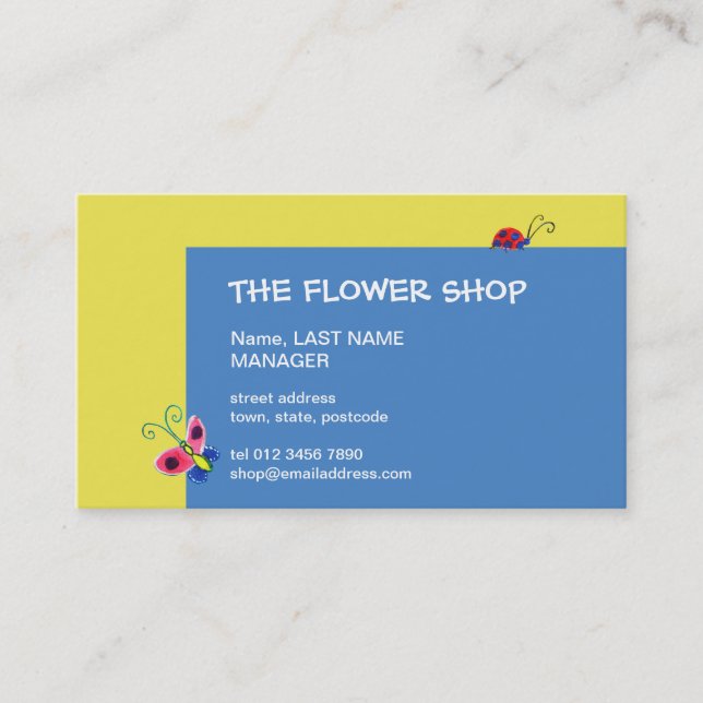 Butterflies & Ladybugs Business Card (Front)