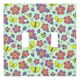 Butterflies, Ladybugs, Flowers, and Leaves Light Switch Cover