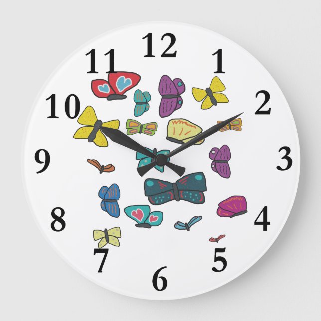 Butterflies Large Clock (Front)