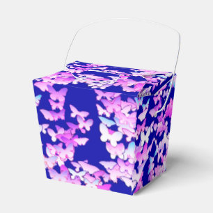 Butterflies, lavender and dark blue favor boxes