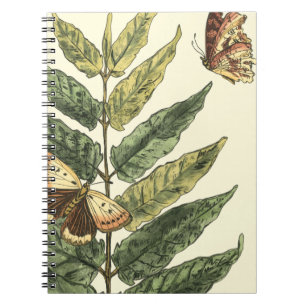 Butterflies & Leaves with Black Frame Notebook