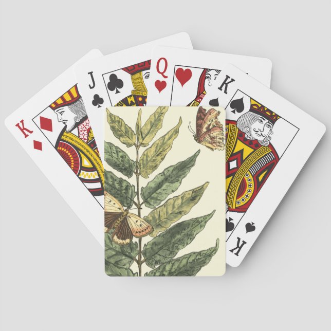 Butterflies & Leaves with Black Frame Poker Cards (Back)