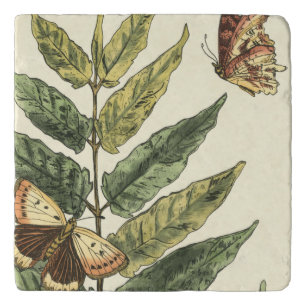 Butterflies & Leaves with Black Frame Trivet