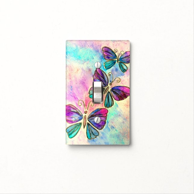 Butterflies Light Switch Cover (In Situ)
