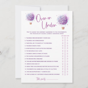 Butterflies Lilac Balloon Over & Under Game Card