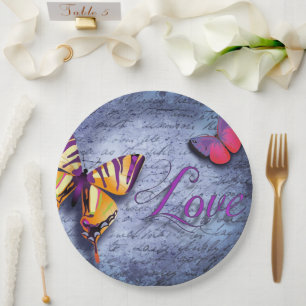 Butterflies love blue paper plates