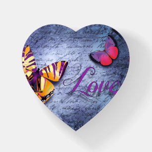 Butterflies love blue paperweight