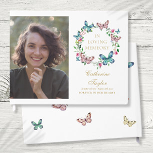 Butterflies Loving Memory Memorial Funeral Photo Guest Book