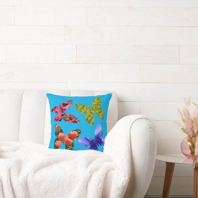 Butterflies Made From Flowers, Cushion (Couch)