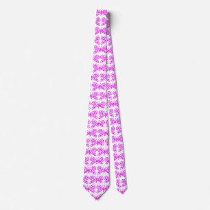 Butterflies - Magenta on White Neck Tie
