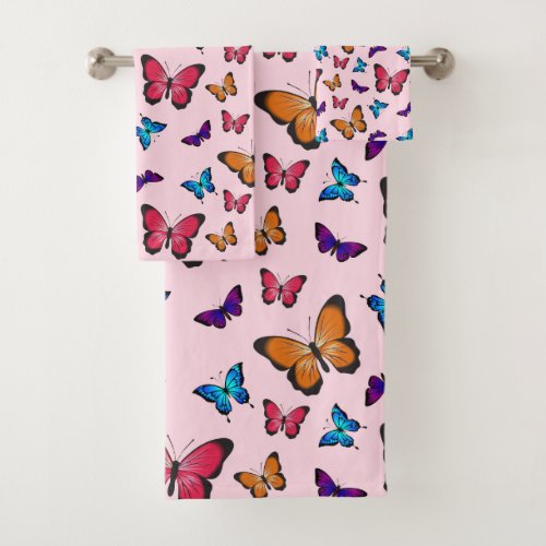 Butterflies mezze bath towel set