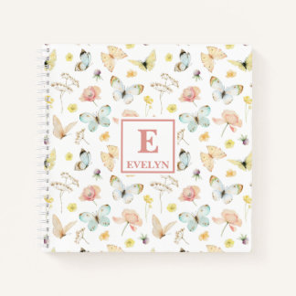 Butterflies Monogram Notebook Journal