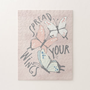 Butterflies Motivational Message Illustrated Jigsaw Puzzle