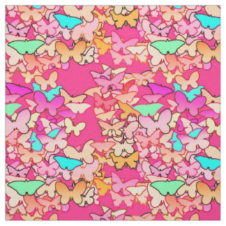 Pink Butterfly Fabric | Zazzle