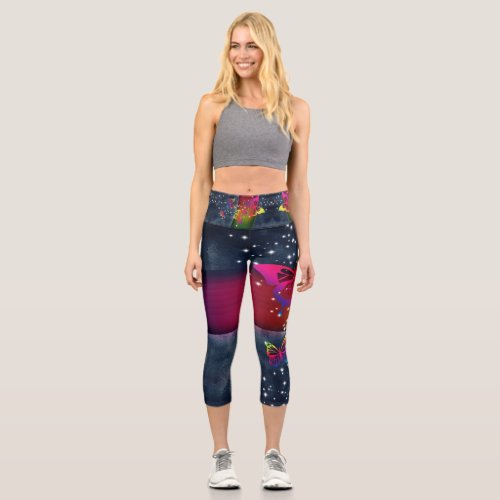 Butterflies n Rainbows Capri Leggings