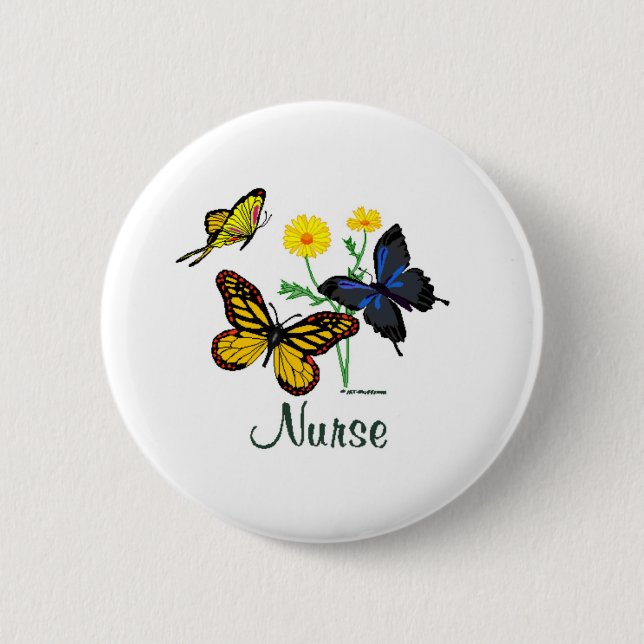 Butterflies Nurse Button (Front)