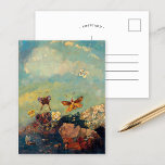 Butterflies | Odilon Redon Postcard<br><div class="desc">Butterflies (1910) by French artist Odilon Redon. Original fine art painting is oil on canvas depicting colorful abstract butterflies against a blue sky background. 

Use the design tools to add custom text or personalize the image.</div>