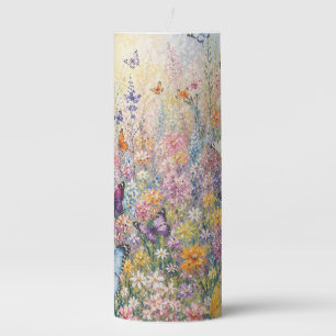 Butterflies of Paradise – A Colorful Wildflower  Pillar Candle