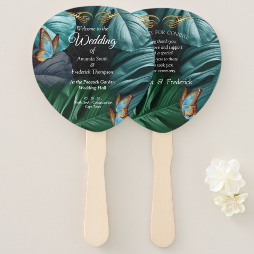 Butterflies of ParadiseTropical Turquoise Splash Hand Fan