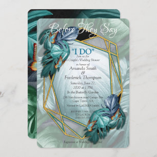 Butterflies of Paradise/Tropical Turquoise Splash Invitation