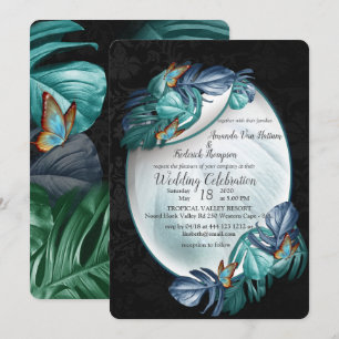 Butterflies of Paradise/Tropical Turquoise Splash Invitation