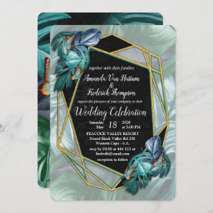 Butterflies of Paradise/Tropical Turquoise Splash Invitation