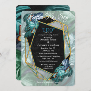 Butterflies of Paradise/Tropical Turquoise Splash Invitation