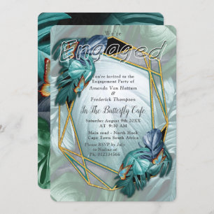 Butterflies of Paradise/Tropical Turquoise Splash Invitation