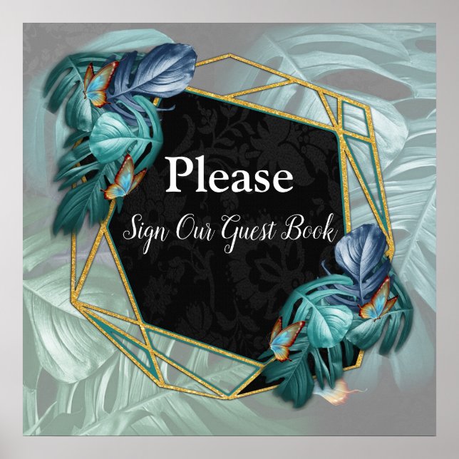 Butterflies of Paradise/Tropical Turquoise Splash Poster (Front)