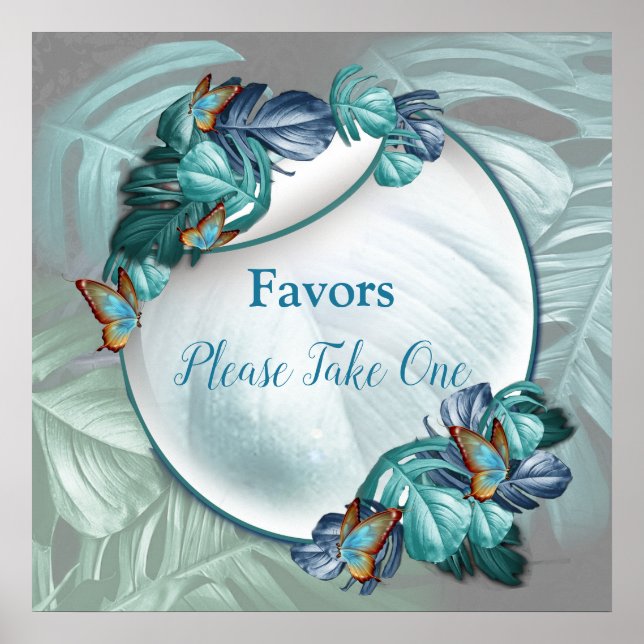 Butterflies of Paradise/Tropical Turquoise Splash Poster (Front)