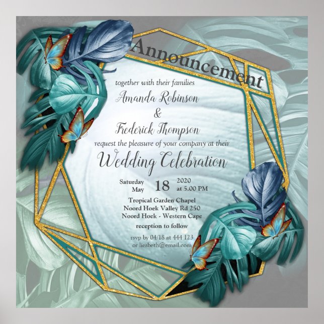 Butterflies of Paradise/Tropical Turquoise Splash Poster (Front)