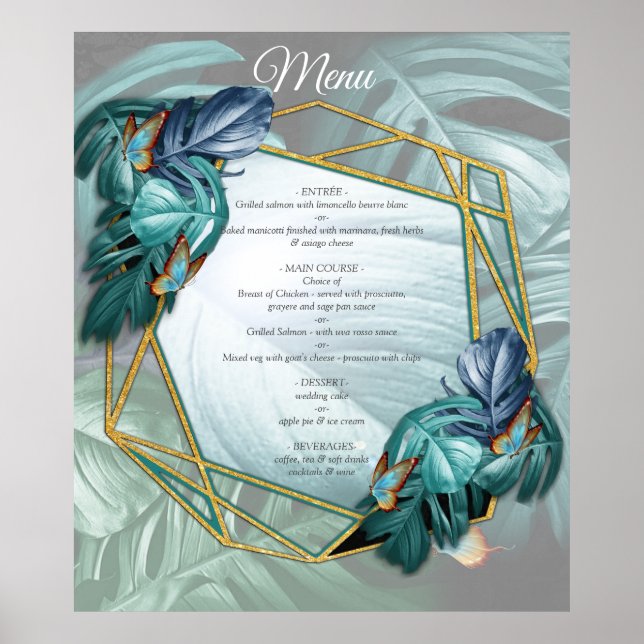 Butterflies of Paradise/Tropical Turquoise Splash Poster (Front)