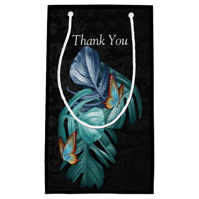 Butterflies of Paradise/Tropical Turquoise Splash Small Gift Bag (Front)