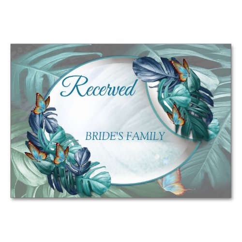 Butterflies of ParadiseTropical Turquoise Splash Table Number