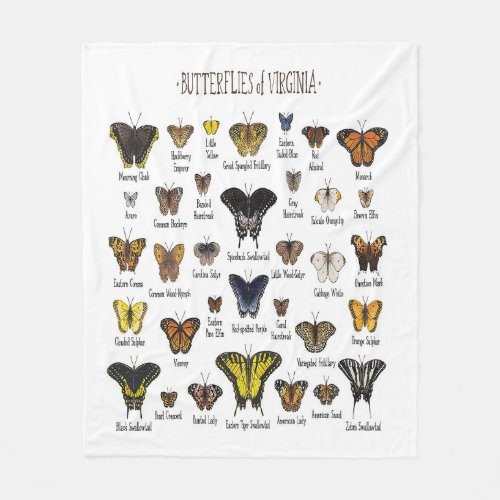 Butterflies of Virginia Funny Monarch Butterfly  A Fleece Blanket