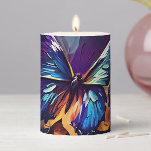 Butterflies Oil Painting Style - Butterfly Pillar Candle