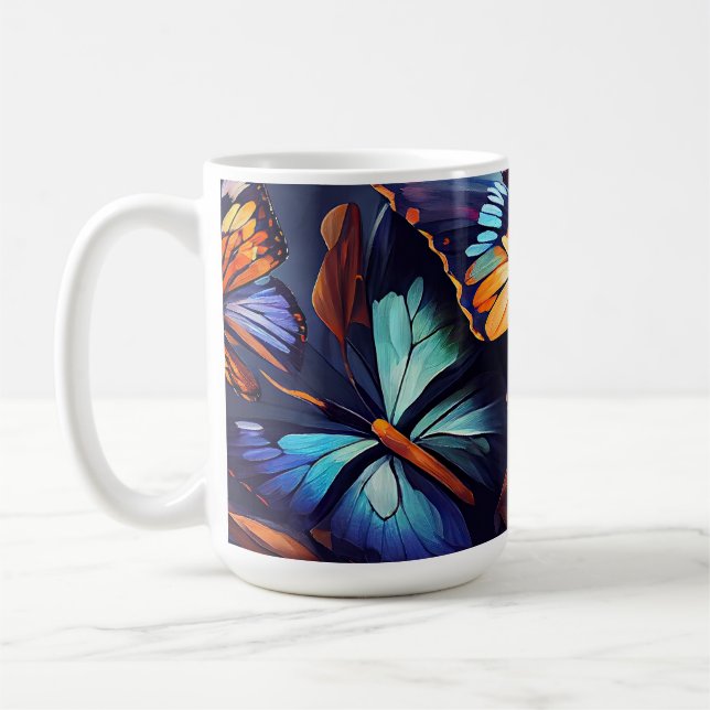 Butterflies Oil Painting Style design14 Coffee Mug (Left)