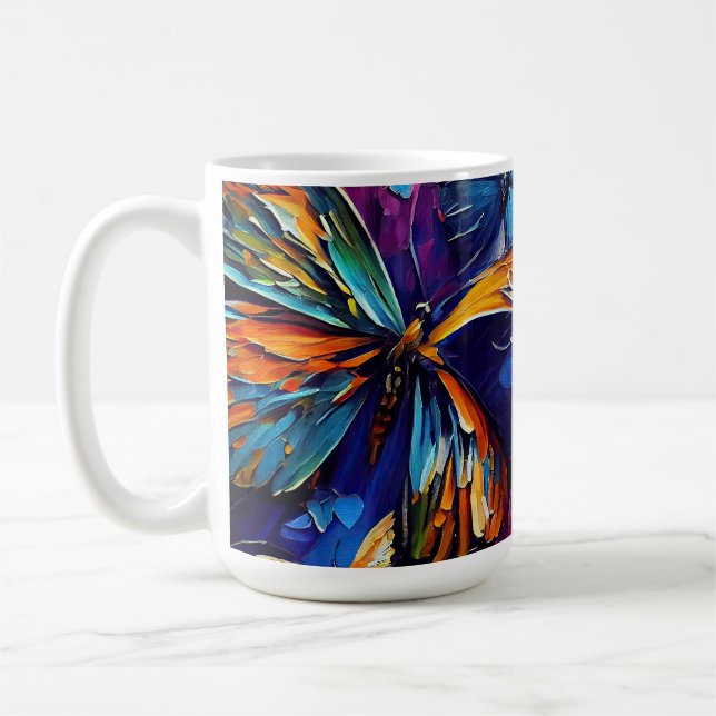 Butterflies Oil Painting Style design 9 Coffee Mug (Left)