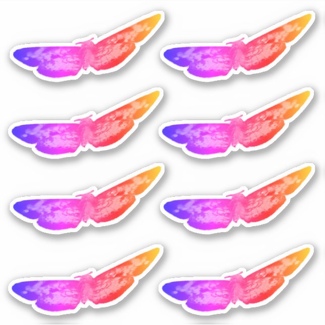 Butterflies Ombre Purple Pink 4Zoe Sticker (Front)