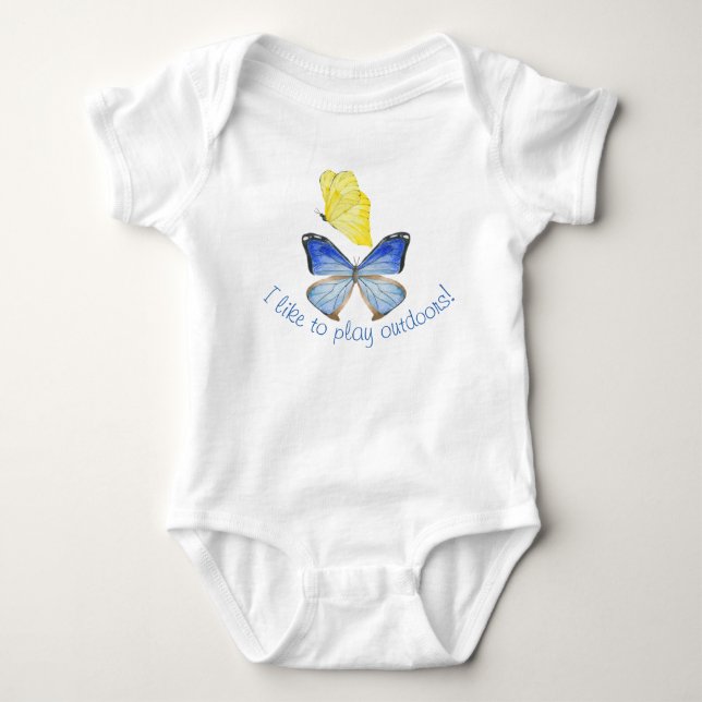 Butterflies on a Baby Bodysuit (B) (Front)