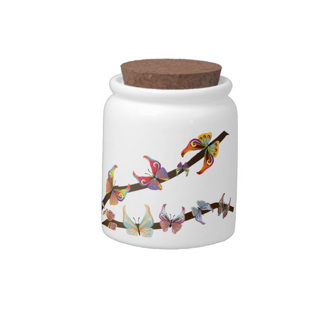 Butterflies on a Branch Candy Jar (Left)