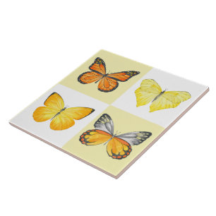 Butterflies on a Ceramic Tile ( 1 )