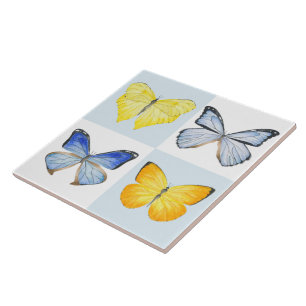 Butterflies on a Ceramic Tile ( 4 )
