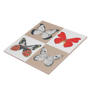 Butterflies on a Ceramic Tile ( 5 )