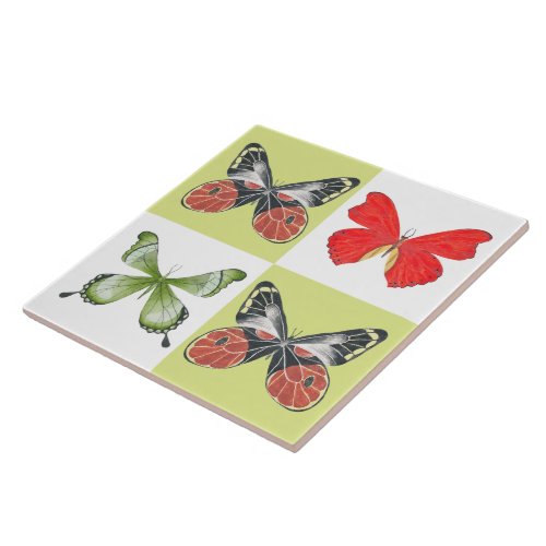 Butterflies on a Ceramic Tile  6 